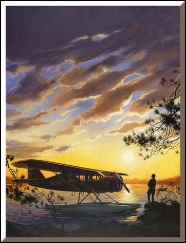 "Sunset Solitude" - Rich Thistle - Bellanca CH 300 Pacemaker Aviation Art